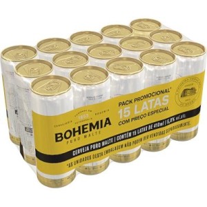 Cerveja Bohemia Lata 410 ml com 15 unidades