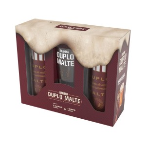 Kit Brahma - 2 Duplo Malte 350ml e Copo