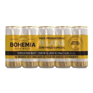 Cerveja Bohemia Lata 269 ml com 15 unidades